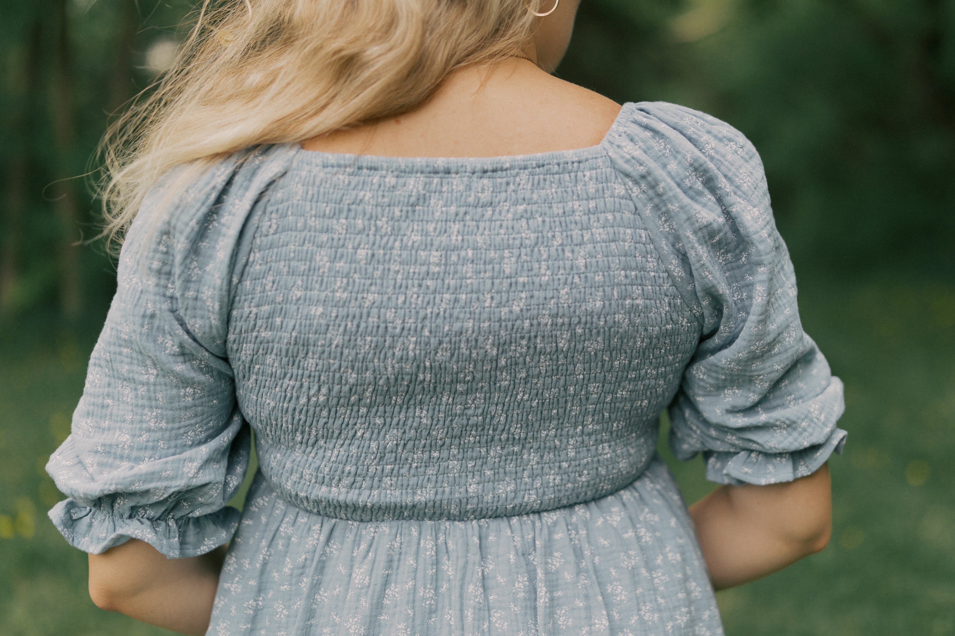 The May Dress - cotton, maternity & nursing friendly smocked midi dress